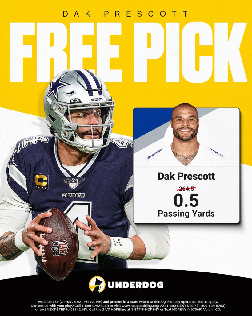 dak prescott free pick promo underdog fantasy. 