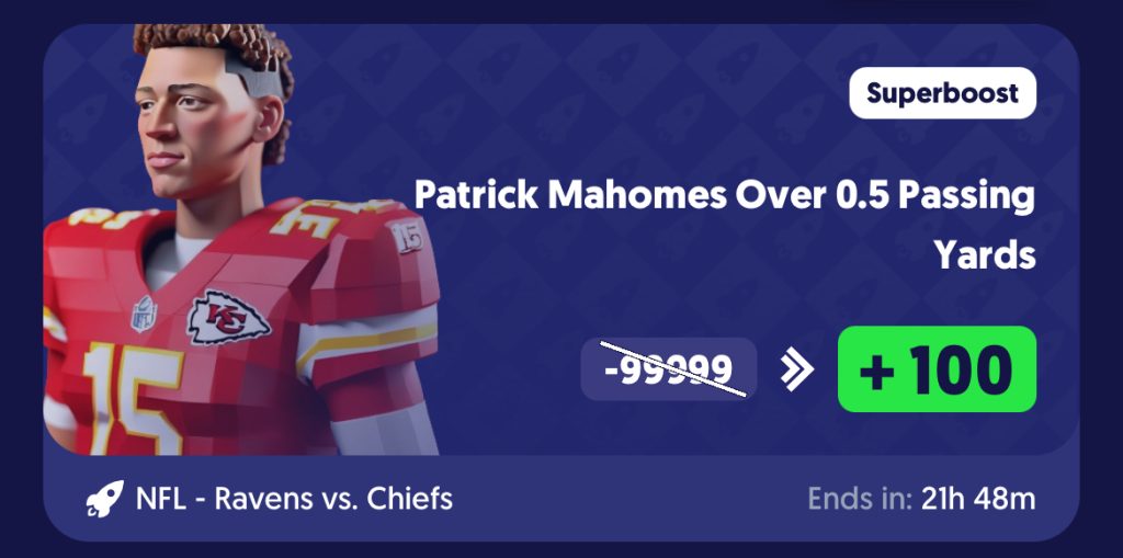 Patrick Mahomes prop boost on Fliff for NFL Week 1. 