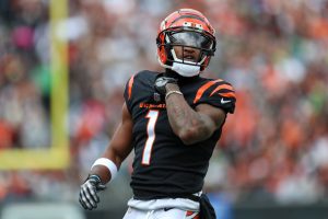 Cincinnati Bengals wide receiver Ja'Marr Chase (1) during the game against the Seattle Seahawks and the Cincinnati Bengals on October 15, 2023, at Paycor Stadium in Cincinnati, OH.