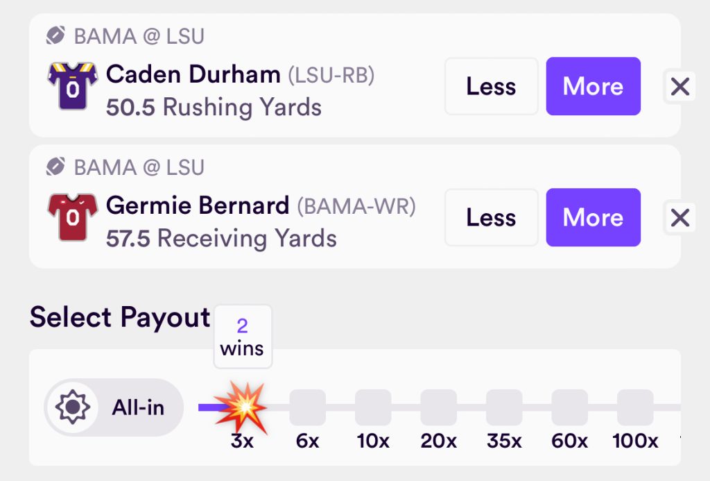 Alabama vs. LSU props for Saturday, Nov. 9 listed at Dabble Fantasy. 